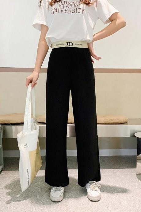 High waist wide leg pants, spring and summer new style, loose hanging sense of thin pants, new nine straight pants