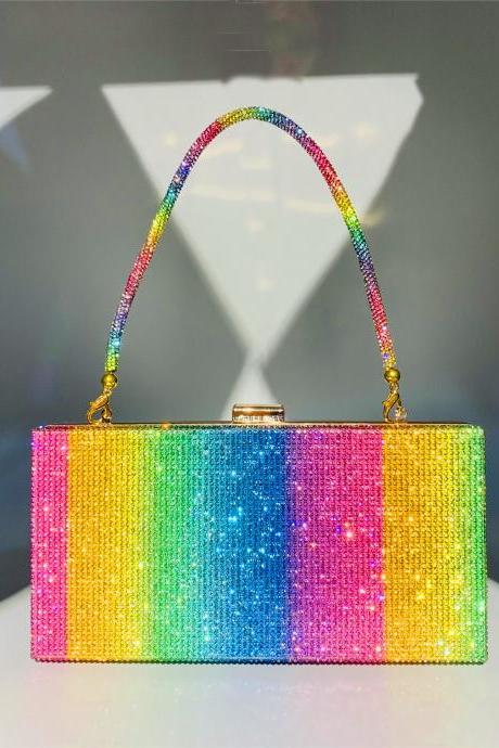 Handmade Colorful Diamond Beaded Bag,dinner Clutch Bag