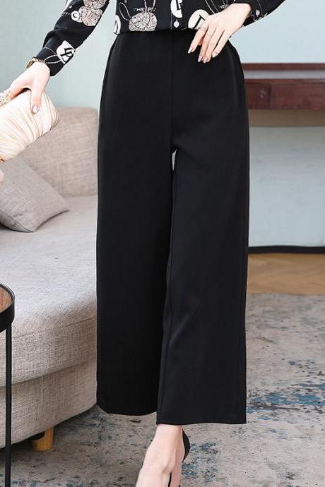 New,Straight tube high waist wide leg pants, professional black women's pants, manufacturers direct sales