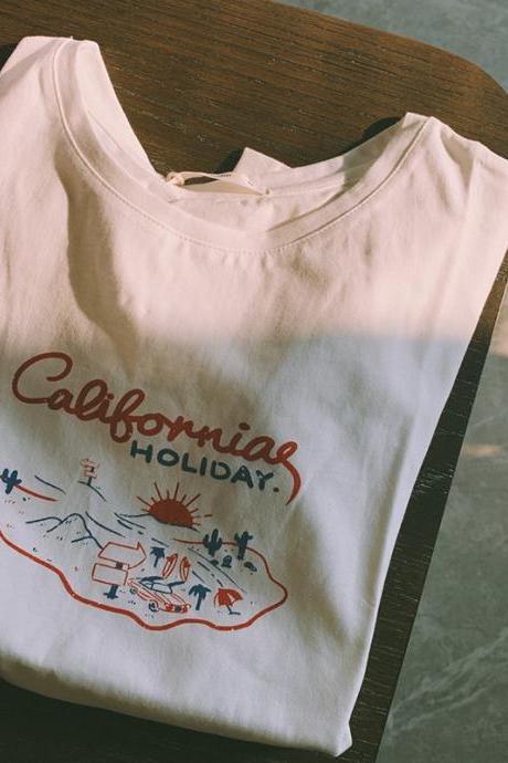 Hotel California, Contrasting Color Sketch, Printed Solid Color T-shirt