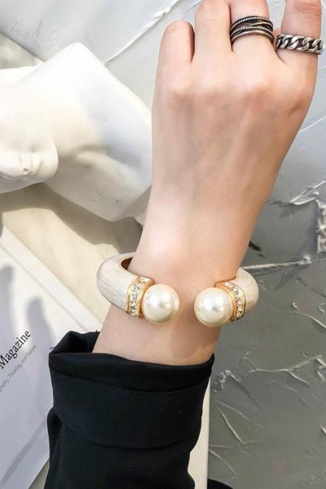 Vintage, pearl fritillary mother, drop glaze, half open and close bracelet, wholesale