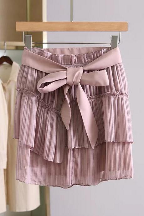 Sweet, versatile, strappy, pleated skirt