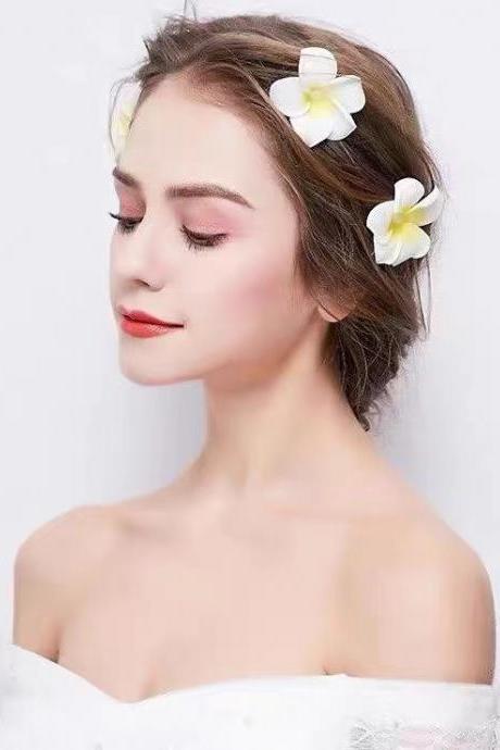 Bridal Flower Hair Clip, Egg Lace Clip, Seaside Beach Hair Clip, Headflower Accessories, Holiday Hair Accessories