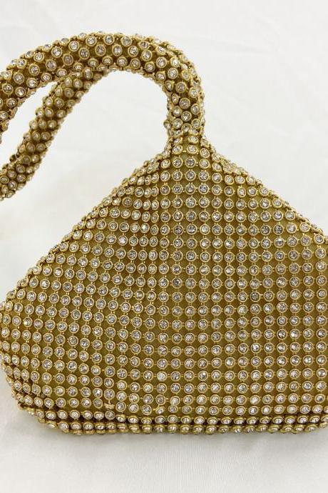 New style, full diamond mine party bag, diamond portable dinner bag, mini texture small change bag