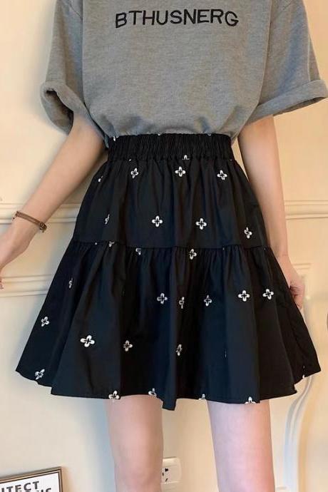 , Heavy Embroidery Skirt, A-line Skirt