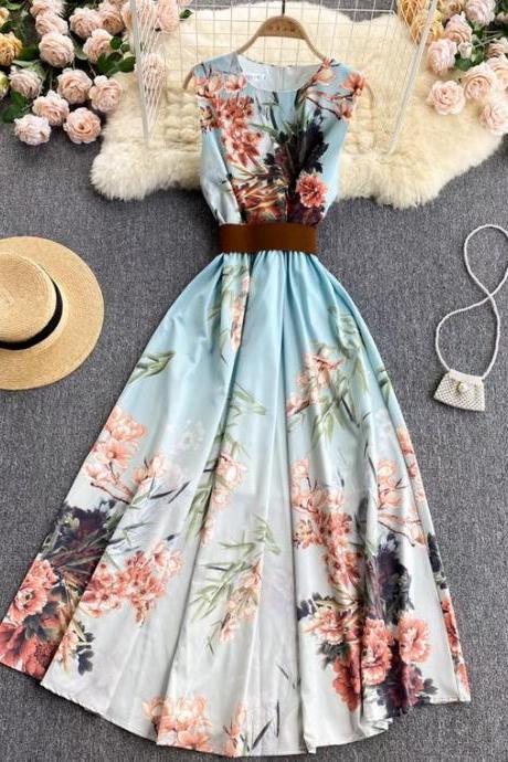 Famous Socialite Style Dress, Summer Wear, Noble, Elegant, Printed Dress