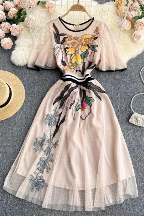 Palace Style Dress,vintage, Heavy Industry, Embroidered Fairy Dress