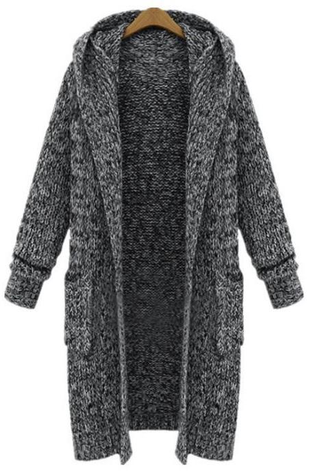 Medium Length Sweater Loose Large Size Hoodie Cardigan Coat