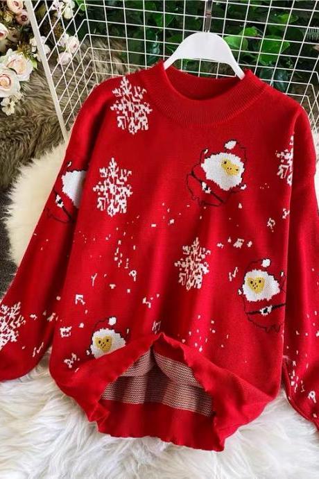 Cheap on sale!Christmas knits, fall/winter, new styles, loose, lazy style, cartoon pullovers