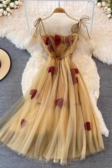Spaghetti Strap Dress, Super Fairy Tulle Pompous Dress, Holiday Dress