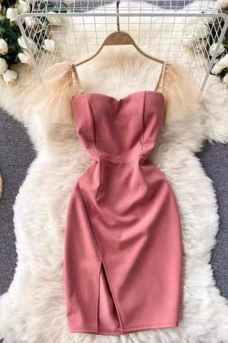 Cute Party Dress, Fairy Dress, Flying Sleeve Slim Bodycon Dress
