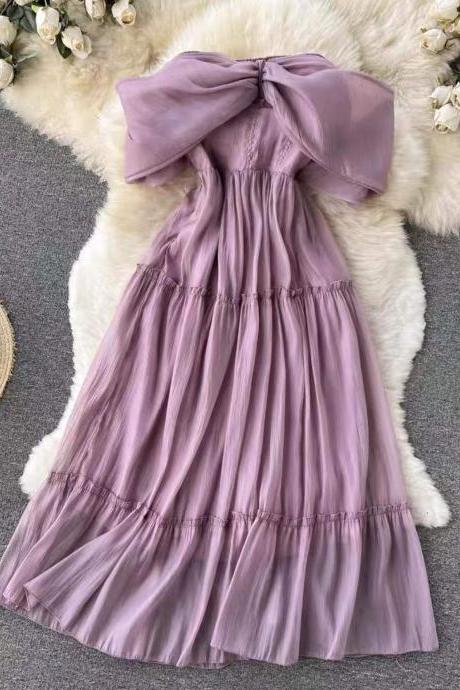 fairy purple dress,strapless dress,cute party dress