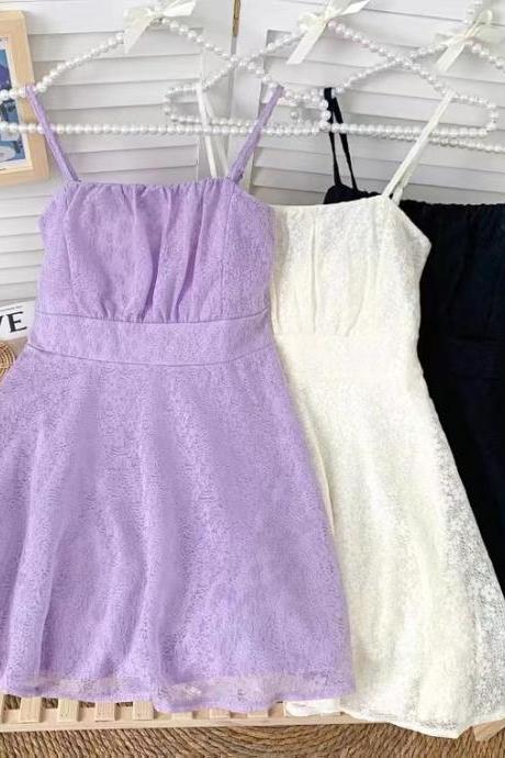 New, classy, versatile, lace, pleated high-waisted halter dresses, mini dresses