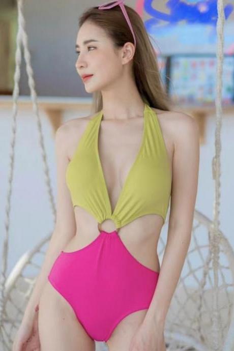 Matching Colors, Sexy One-piece, High-waisted Bikini Bikini