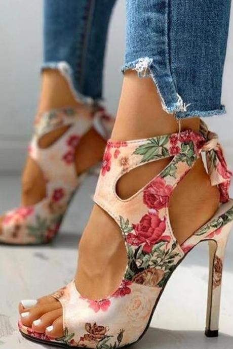 High Heels, Flower Heels, Women's Sandals Shoes
