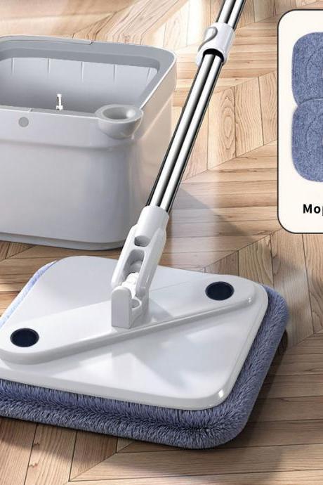 Spin Mop with Bucket Hand Free Squeeze Mop Automatic Separation Flat Mops Floor Cleaning with Washable Microfiber Pads