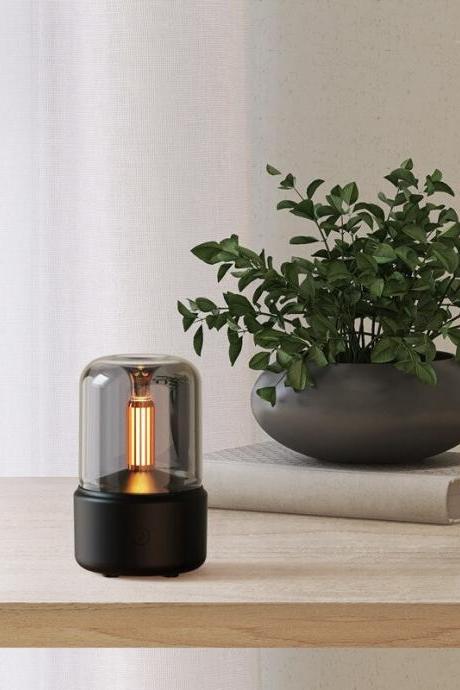Candlelight Air Humidifier Aroma Diffuser Portable Cool Mist Maker 120ml Electric Usb Fogger 8-12 Hours With Led Night Light