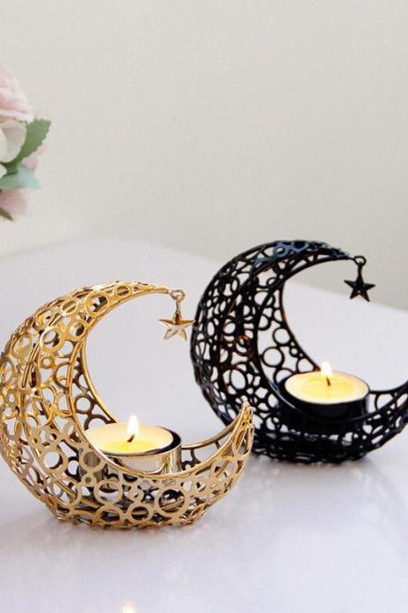 New Moon Metal Candle Holders 