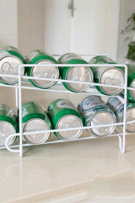 White Cans Storage Holders Racks Beverage Soda Coke Beer Can Dispenser Storage Rack