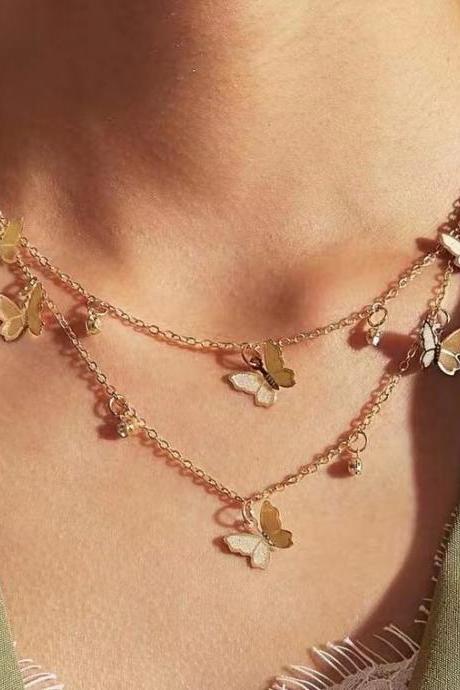 Butterfly Necklace women clavicle chain jewelry 