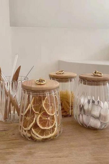 Glass Storage Box kitchen Organizer And Storage Container Jars Home Decor Sundries Food Sealing Jar With Cover