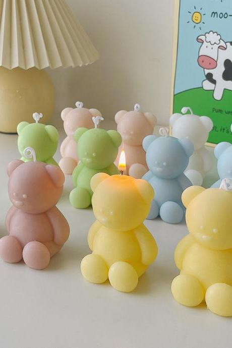 Handmade Bear Candle Cute Soy Wax Aromatherapy Small Scented Relaxing Birthday Wedding Party Home Decor