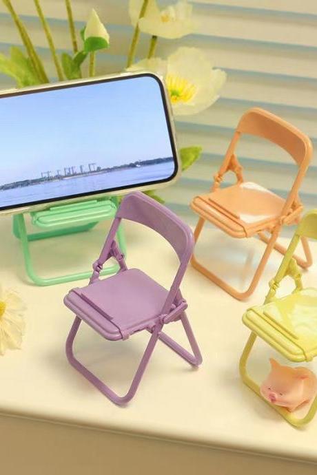 Portable Mini Mobile Phone Stand Desktop Chair Stand Adjustable Macaron Color Stand