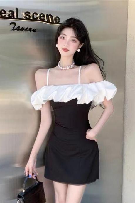 Beautiful Chic Dress, Unique Off Shoulder Dress,spaghetti Strap Dress