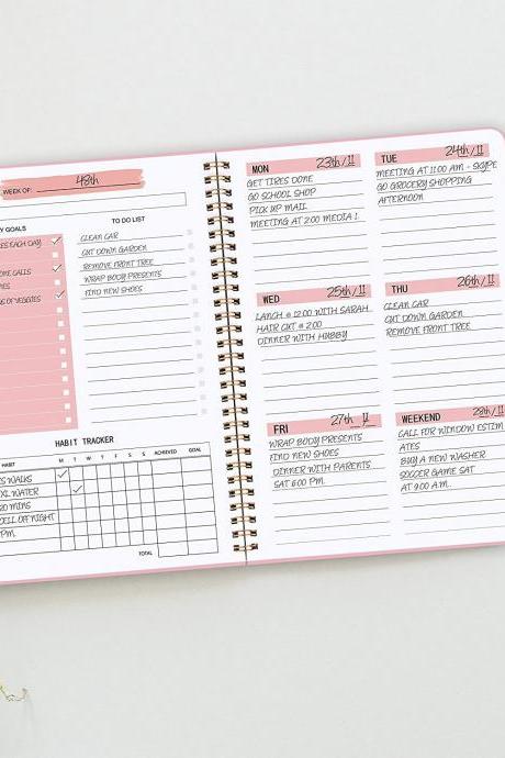 A5 Agenda Planner Notebook Diary Weekly Planner Goal Habit Schedules Journal Notebooks