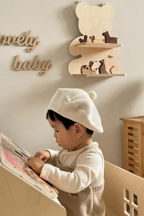 INS Wooden Lovely Baby Wall Stickers Simple Wooden Letters Decoration Children Room Wall Decoration Baby Room