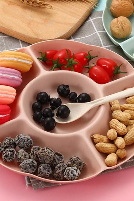 Multi-function Plastic Fruit Plate Dessert Tray Plate Snack Dish 6 Compartments