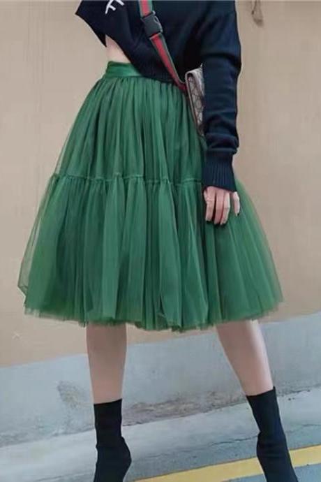 High Waist Tutu Skirt, Fairy Skirt ,multi-layer Half Skirt ,shaggy Skirt A-line Skirt