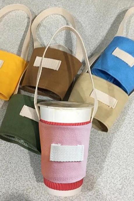 Beverage Cup Tote Bag Mug Sleeve Wrap Insulated Sleeve Carrier Holder For Milk Tea