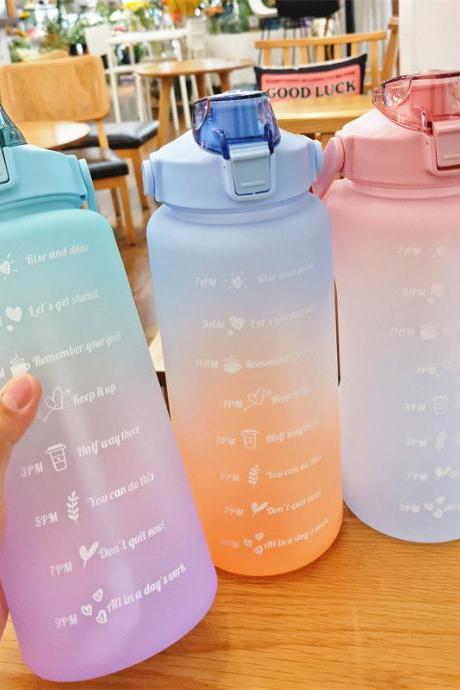 2 Liters Water Bottle Motivational Drinking Bottle Sports Water Bottle With Time Marker