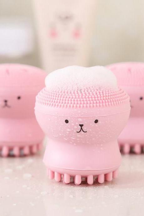 Cute Small Octopus Silicone Wash Brush Cleanser Cleanser Deep Pore Cleansing Exfoliating Wash Skin Brush