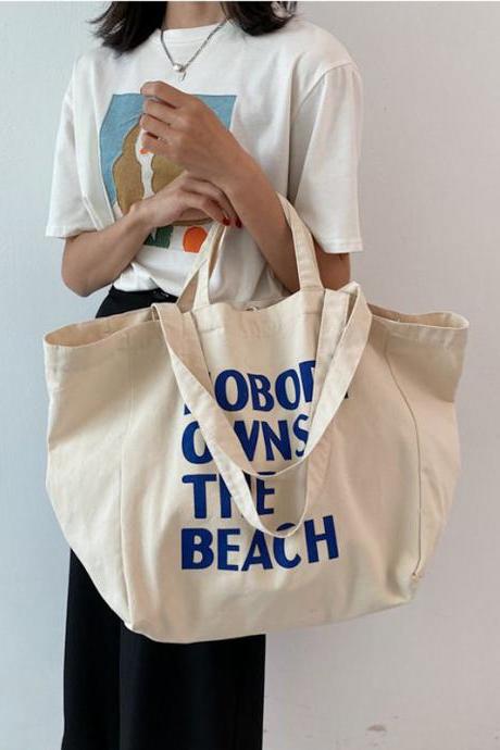 Large Canvas Bag Women Shoulder Handbag Female Letters Reusable Shopping Ladies Grocery Designer Tote Bag