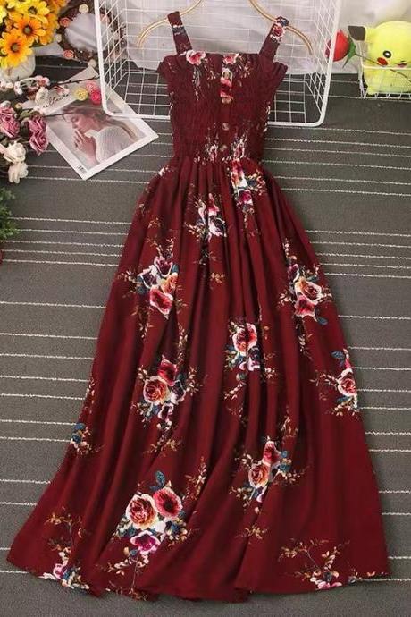 , Spaghetti Strap Dress,cute Floral Dress