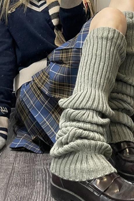 Winter Leg Warmers Fluffy Y2k Accessories Gothic Lolita Knit Socks