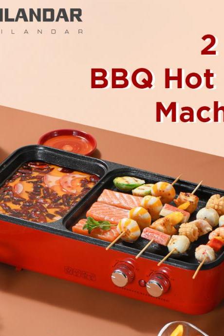 2 In 1 Multifunctional Electric Pot Electric Bakeware Barbecue Machine