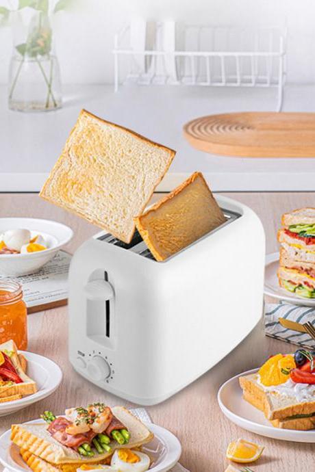Mini Breakfast Bread Machine Automatic Removable Crumb Tray Toasters 6 Modes 2 Slices Bread Makers
