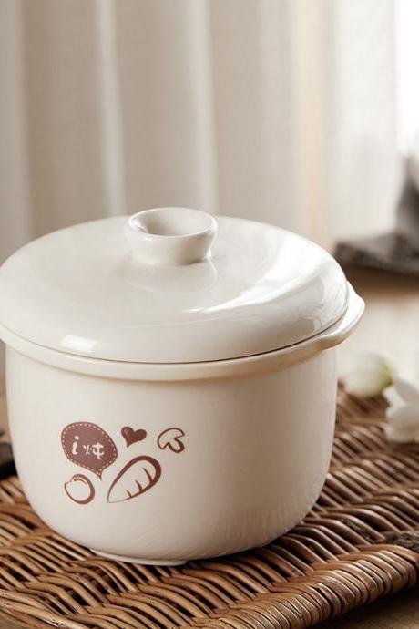 0.8l Baby Porridge Automatic Electric Cooking Electricity Ceramic Material Stewing Pot 220v With Steamer