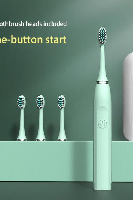 Electric Toothbrush For Adults Children Ultrasonic Automatic Vibrator Whitening Ipx7 Waterproof 3 Brush Head Battery Type