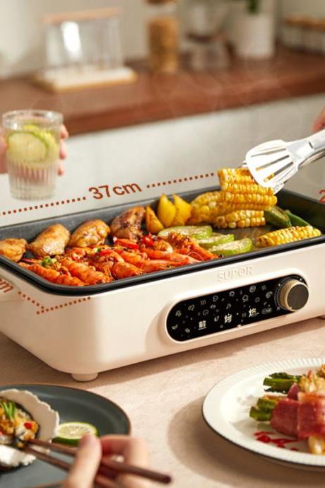 Barbecue Plate Electric Baking Pan Meat Roasting Pan Indoor Electric Oven Removable Roasting Pot