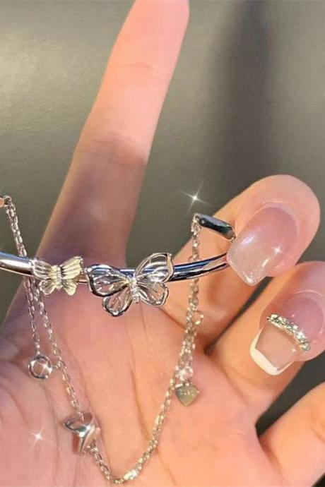 Exquisite Butterfly Chain Bracelet Shiny Zirconia Flower Star Moon Pendant Adjustable Bracelets