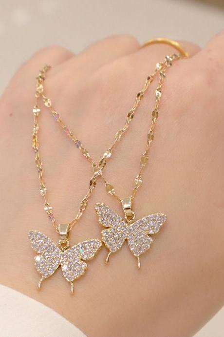 Butterfly Necklace Fashion Couple Gift Party Wedding Elegant