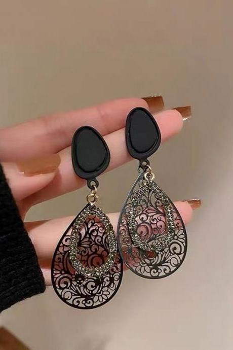 Black Water Drop Shape Earrings For Women Wedding Party Earring Valentine&amp;amp;#039;s Day Christmas Jewelry
