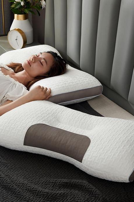 3d Spa Massage Pillow Partition To Help Sleep And Protect The Neck Pillow Knitted Cotton Pillow Bedding