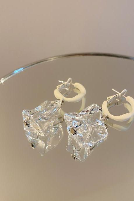 Fashion Transparent Irregular Acrylic Earrings For Women Korean Style Temperament Pendientes Jewelry