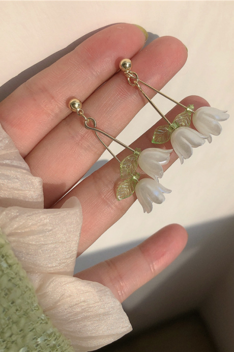 Temperament Green Earrings, Bell Orchid Earrings~mori Style Rural Style Small Fresh Earrings, Women's Jewelry Gift