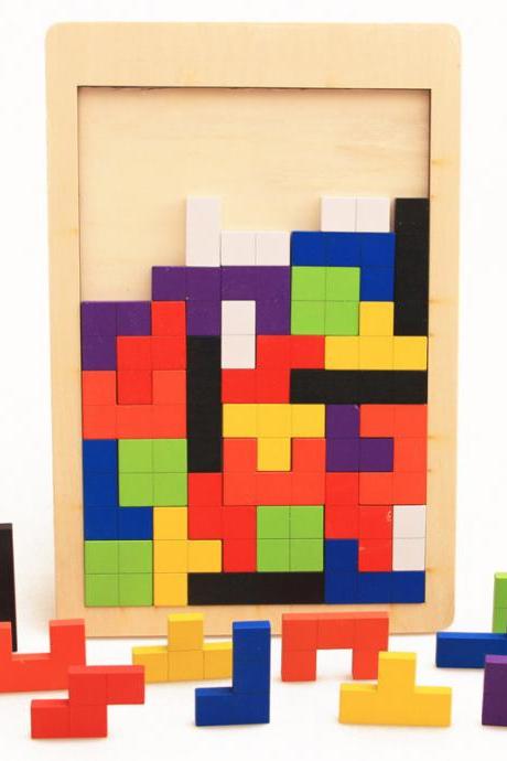 Puzzle Colorful Wooden Tangram For Kids Children Toys Learning Education Board Games Puzzles Toys For Children